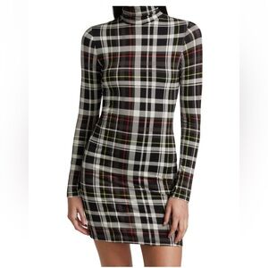 NWT Alice + Olivia Delora Plaid Turtleneck Dress